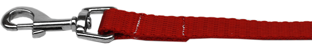 Plain Nylon Pet Leash 3/8in by 4ft Red